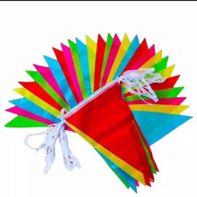 Bunting Flag HUT - Banner Flag - Bendera Hias Festival Segitiga Warna Warni