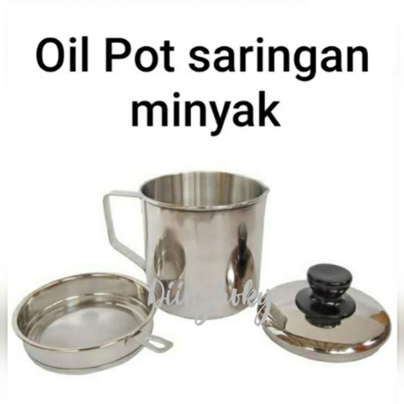Oil pot saringan minyak stainless gelas saringan minyak
