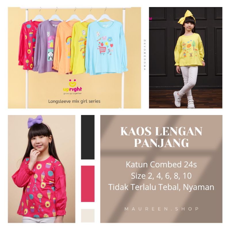 KAOS ANAK PEREMPUAN LENGAN PANJANG KAOS ANAK CEWEK LENGAN PANJANG KATUN