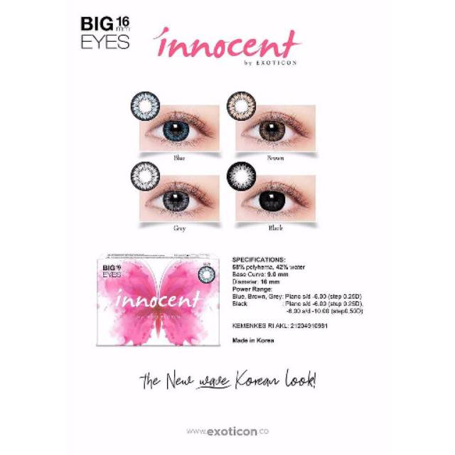 Softlens X2 INNOCENT 16 MM Normal By X2 Exoticon / Soflen Innocent / Innocent By X2 Exoticon / Inocent / Innosent / SMKTMT