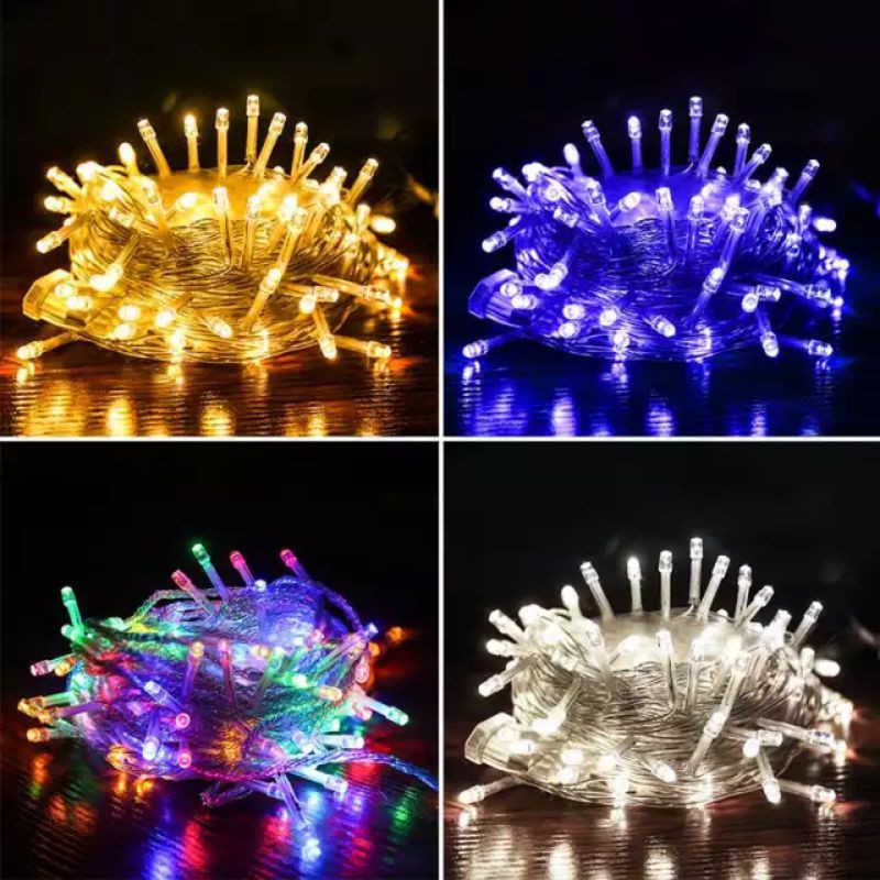 Lampu Tumblr Natal dekorasi 8m 10m warna warni disco 80 - 100 Led Kualitas Terbaik Kabel tebal agustusan lebaran hias kamar tidur cewek