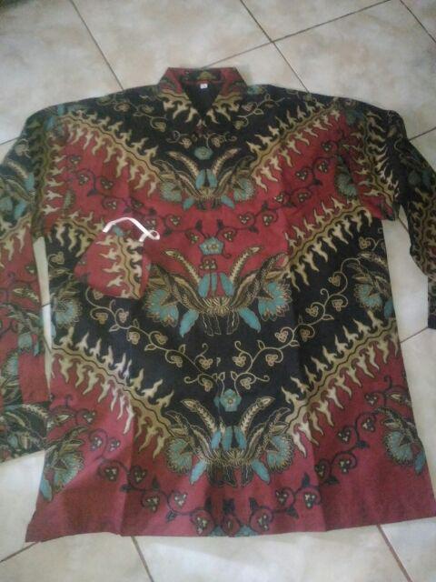 Ajotosatru Abang B Kemeja Batik Lengan Panjang Lapis Furing Martowiro Atasan Premium Modern Bayusuta