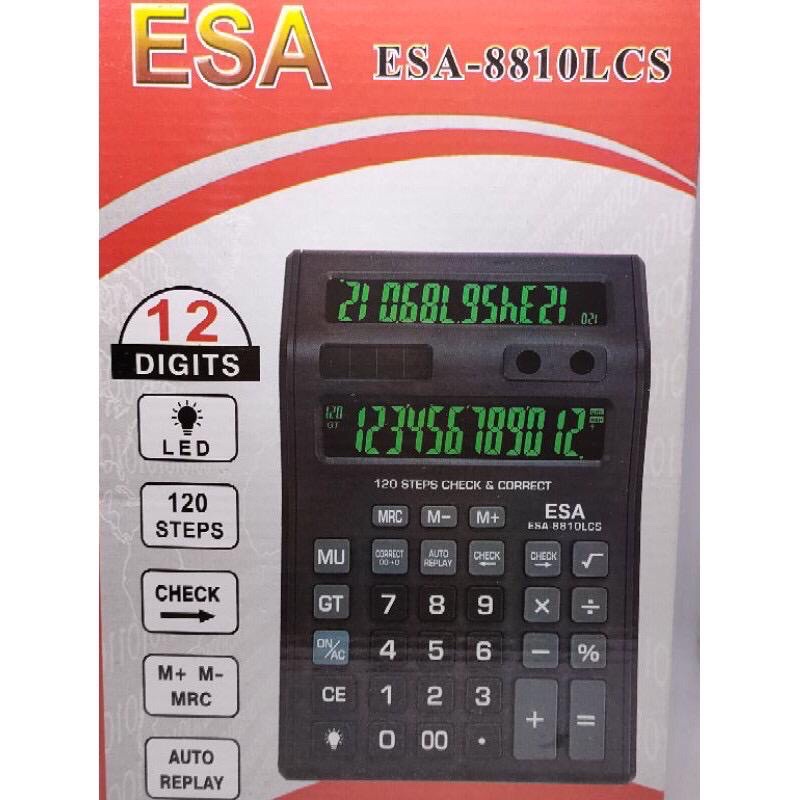 

Adn Kalkulator layar lcd led menyala ukuran BESAR ESA 8810LCS 12DIGIT 2 Layar bolak balik