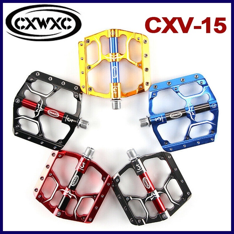 PREORDER CXWXC CXV-15 Road Bike Bicycle Flat Pedal 3 Sealed Bearings Pedal Aluminum Alloy CNC Machin