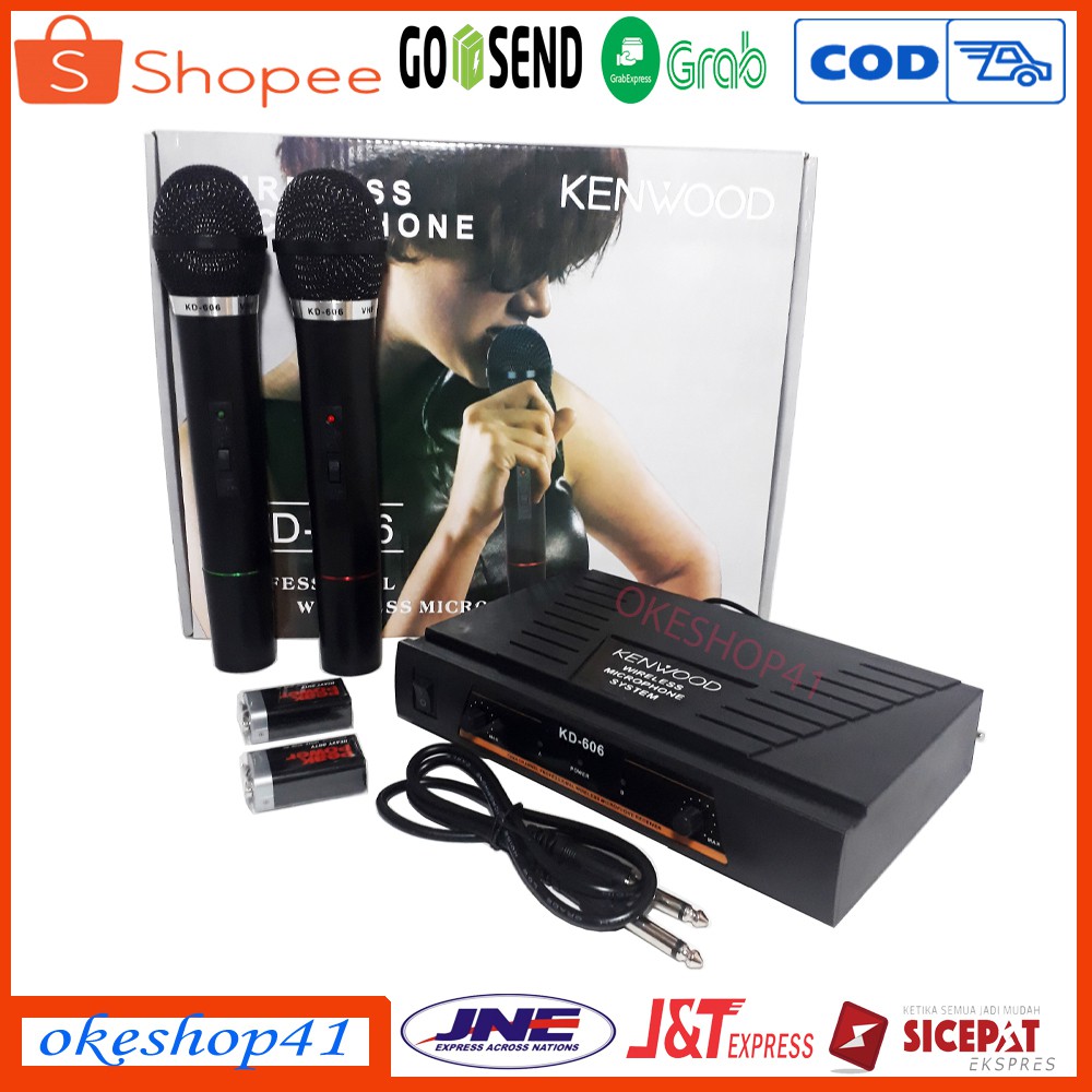 Kenwood Mic Wireless Double KD-606 Microphone Karaoke Tanpa Kabel