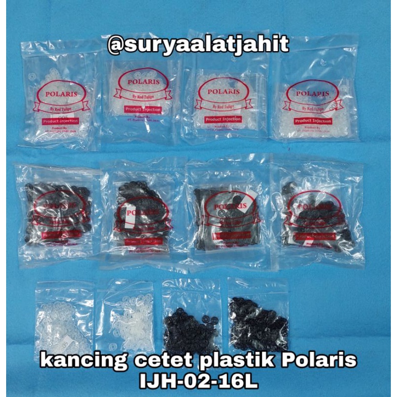 kancing jepret plstik IJH02-16L/10m Polaris @1pak =rp.20.500/100set