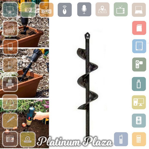 MPT Mata Bor Penggali Tanah Garden Auger Drill Steel Titanium Spiral - FG06 - Black`29GXAB-