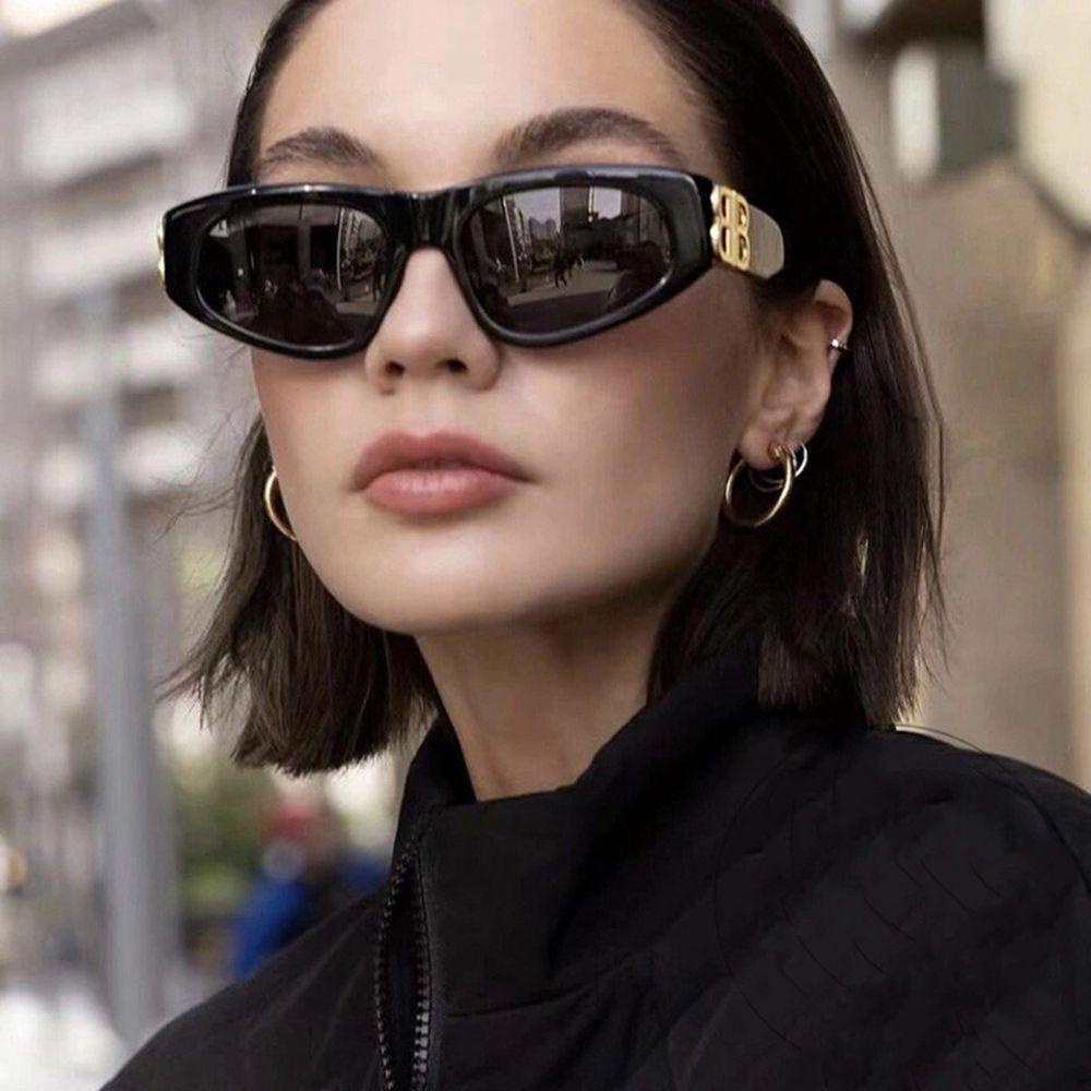 [Elegan] Kacamata Hitam Anti UV Aksesoris Hadiah Vintage Leopard Eyewear PC Street Style Properti Foto Korean Sunglasses