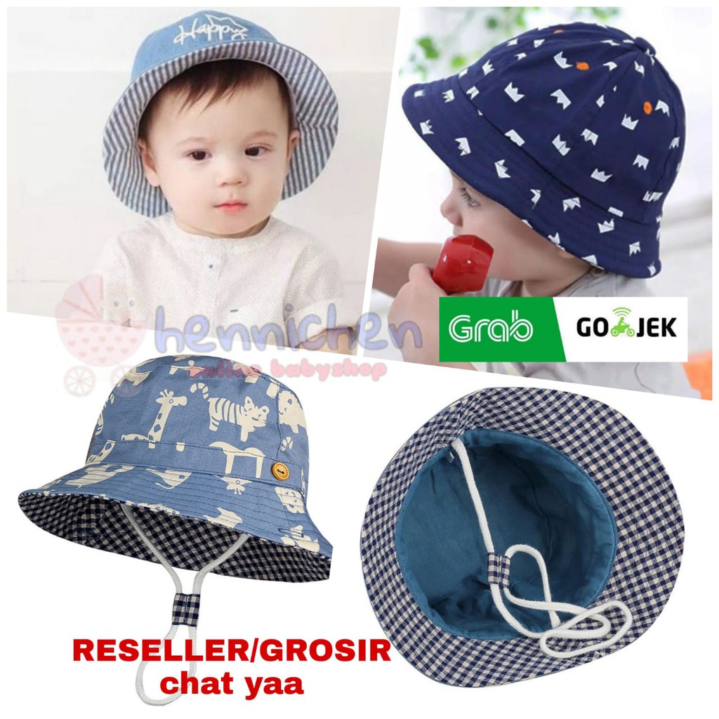 BUCKET HAT ANAK TERLARIS Topi bucket Happy Jeans Bucket Hat / Topi Bayi / Topi Anak