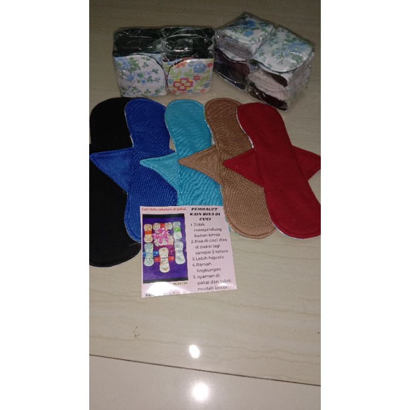 pembalut kain (bisa di cuci ulang) , pembalut wanita isi 6 pcs, untuk night , day dan panty liner