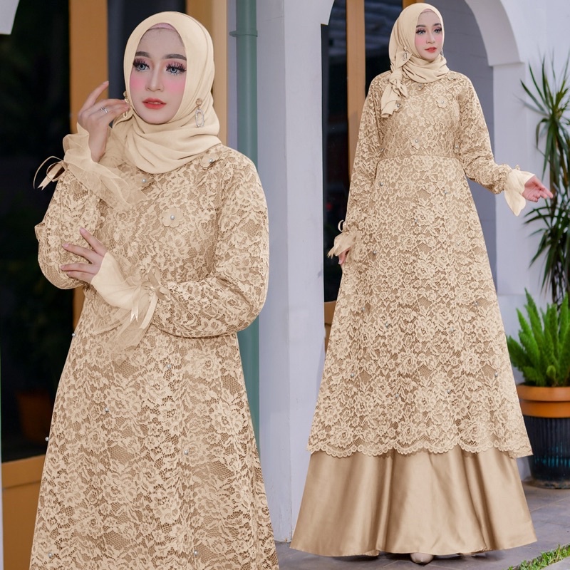 New Produk Bellona Baju Gamis Full Brukat Gamis Remaja Dewasa Gamis Brukat Premium/Ukuran S-M , L , XL , XXL / Gamis Brukat Kondangan / Gamis Muslim / Gamis Pesta / Brukat Kombinasi Maxmara