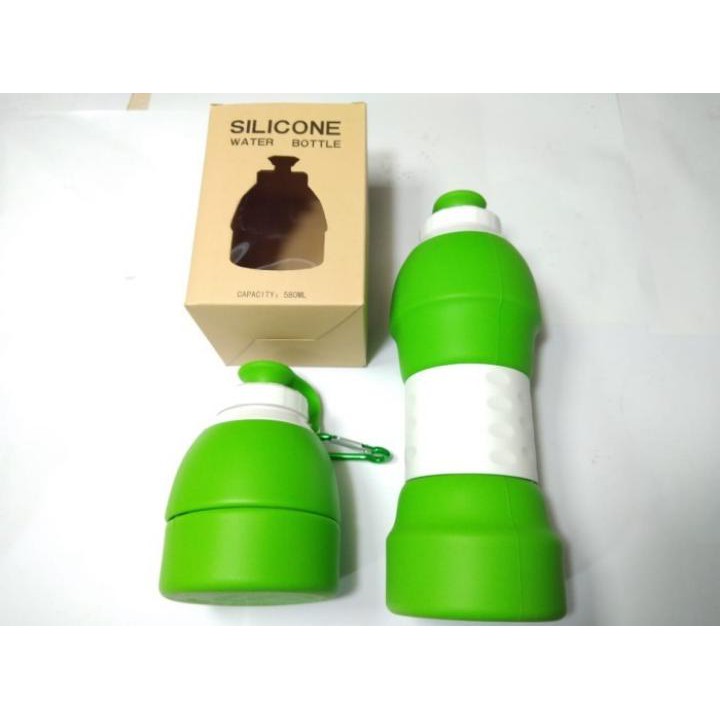 NEWPROMO Portable Collapsible Water Bottle 580ml Lightweight Silicon/Botol Minum Lipat Spiral