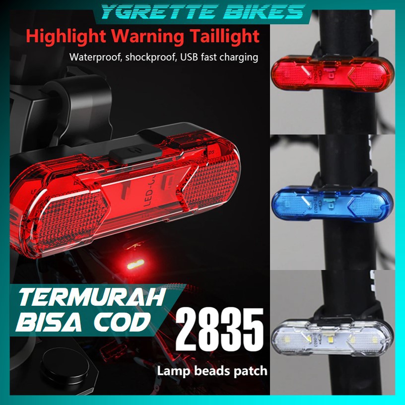 YGRETTE - ROBESBON Lampu Belakang Sepeda USB Rechargeable Bicycle Tail Light AS1010