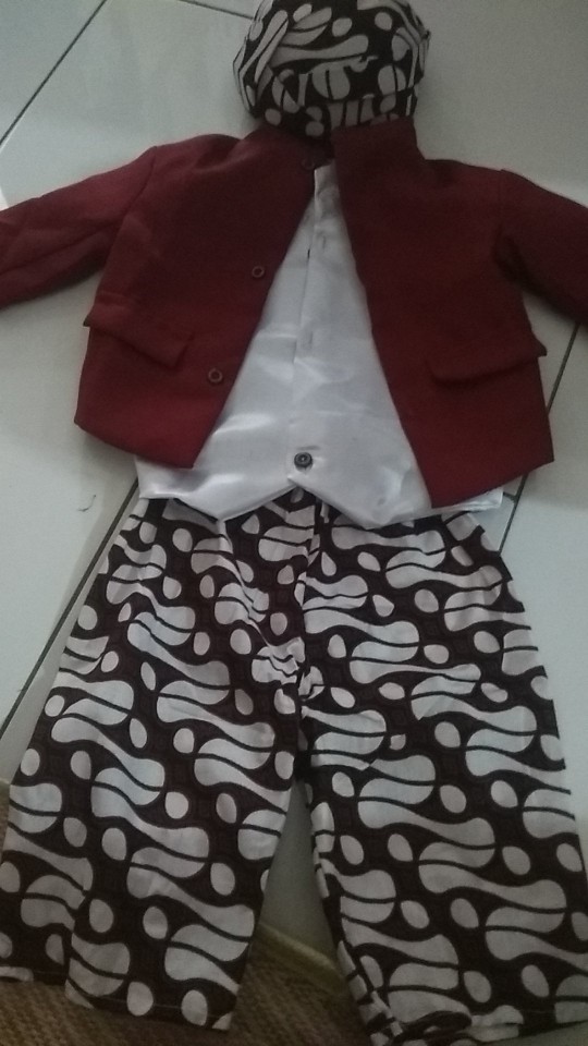 Beskap Sikepan Anak / Beskap Hewes Anak / Beskap+celana Batik Putih+blangkon Samurai / Beskap Balita
