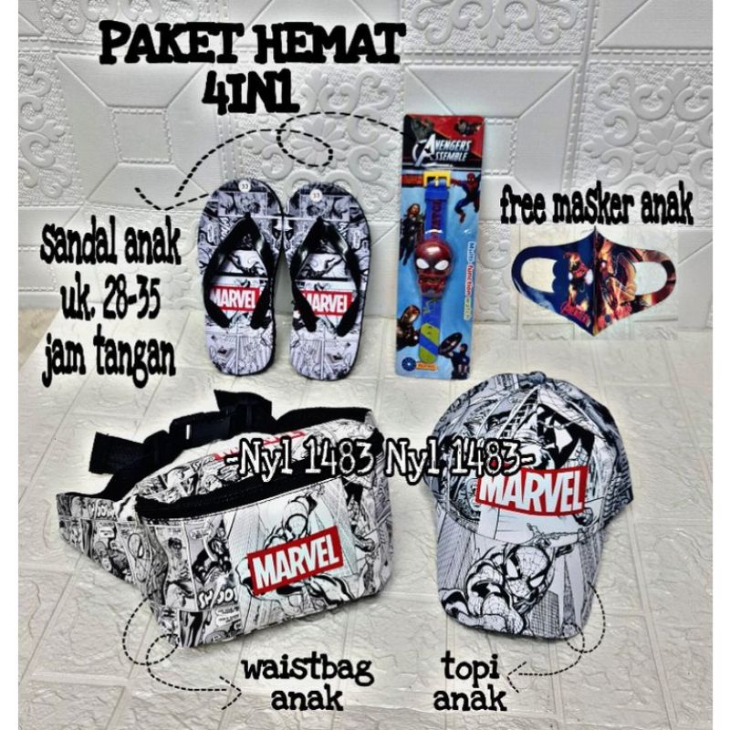 NEW ARRIVAL PAKET HEMAT 4IN1 SPIDERMAN/BATMAN/MARVEL