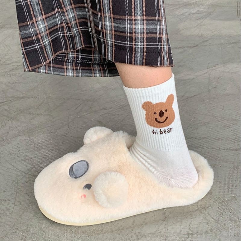 [COD] Kaos Kaki Putih Panjang Import Motif Boneka Lucu Cute Kaos Kaki Wanita Import Tebal Premium