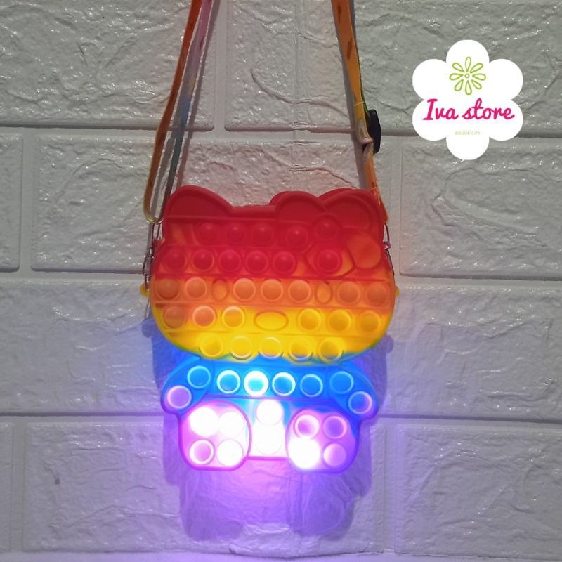 Tas pop it Hello kitty mini bisa menyala