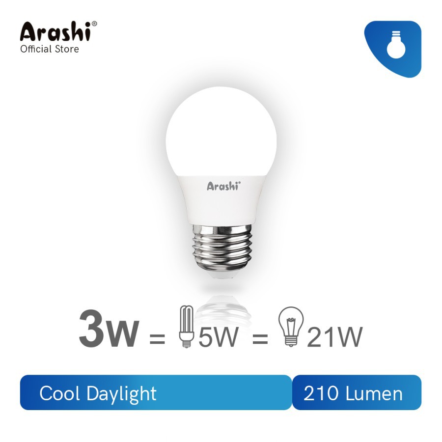 Lampu Bohlam LED Arashi Zone 3 W LED Bulb Arashi ZONE 3 watt CDL