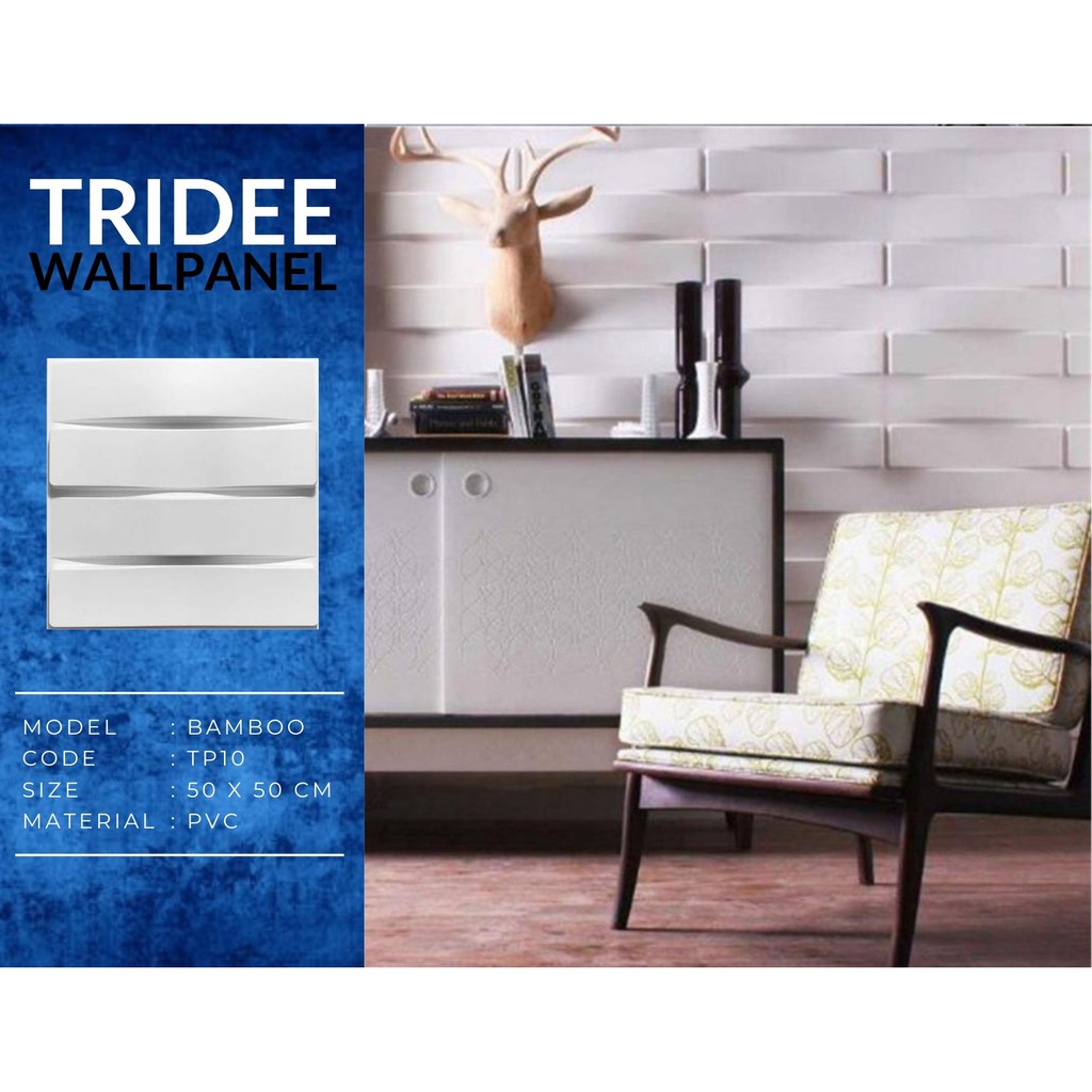 TRIDEE WALLPANEL TP09 TP10 KRYSTAL BAMBOO | WALLPAPER DINDING DEKORASI | WALL PANEL 3D DINDING PVC