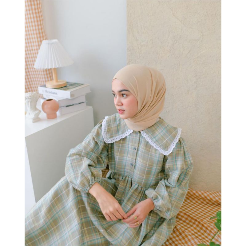 Sabine dress by Haidee orlin  (PLAID OLIVE)