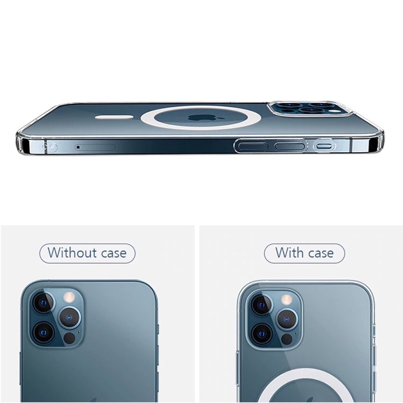 softcase Magsafe Magnetic Hybird Casing Clear Case iphone 12 promax, Samsung S22 Ultra,S23,S23 Ultra