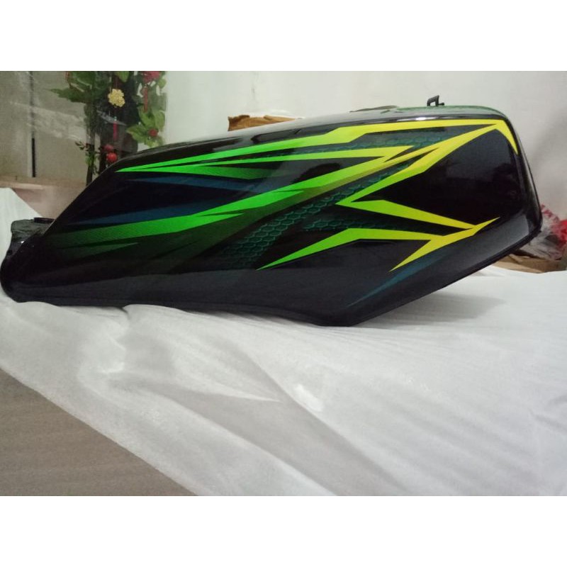 tangki rx king 2005 hitam list hijau original yamaha