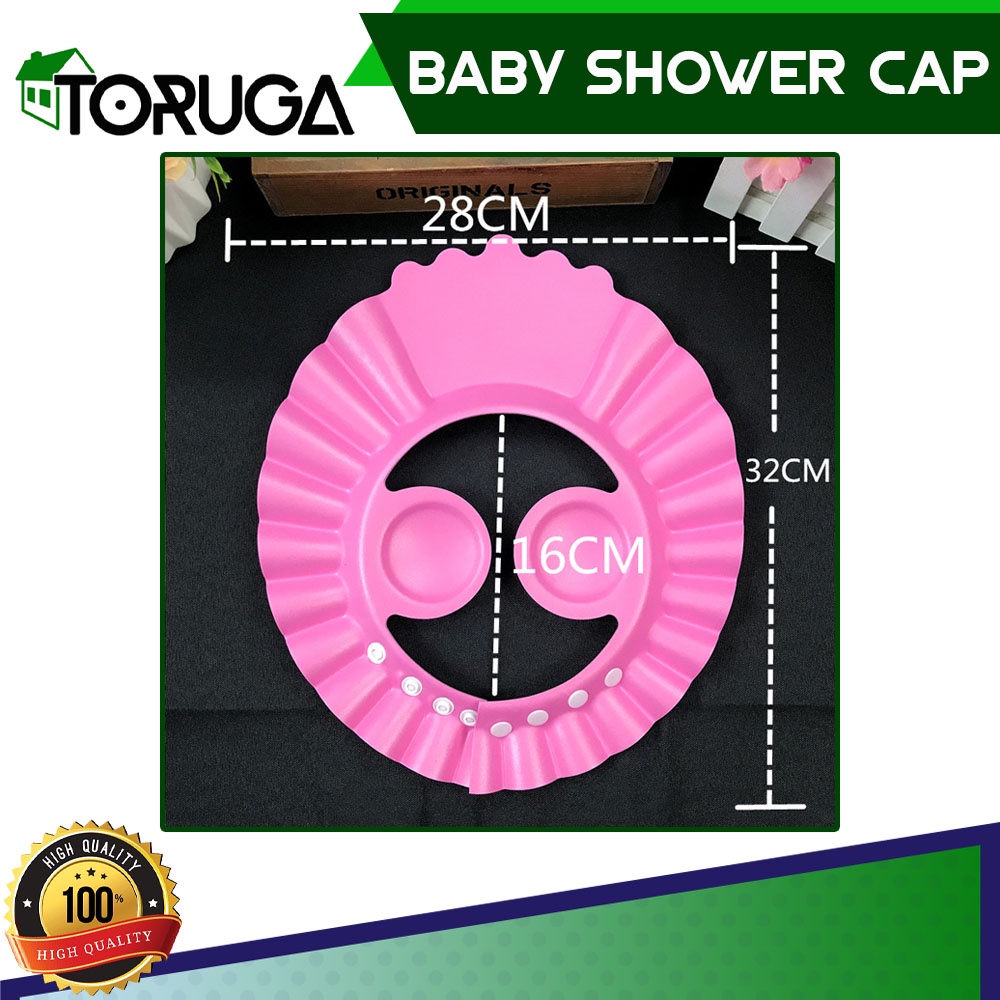 Baby Shower Cap Topi Keramas Anak Bayi Mandi Penutup Pelindung Telinga Mata Shower Hat