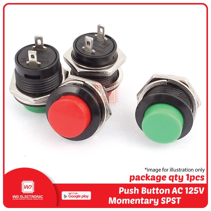 Push Button Switch R13-507 AC 125V 6A 250V 3A Momentary SPST Push Button