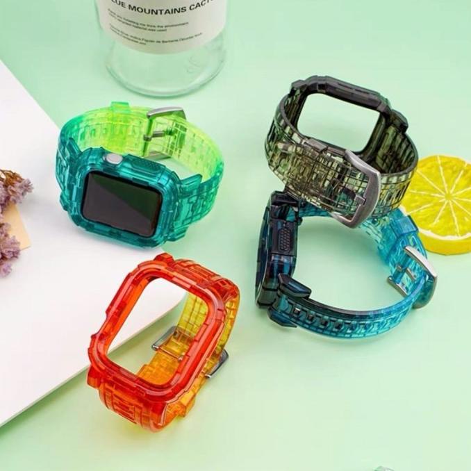 Strap Iwatch Transparan Glacier 16 Warna Iwatch Strap Bening Warna Ser (Sale)
