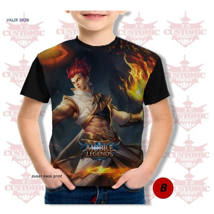 MURAH KEREN kaos 3d karakter mobile legend - valir -KAOS anak