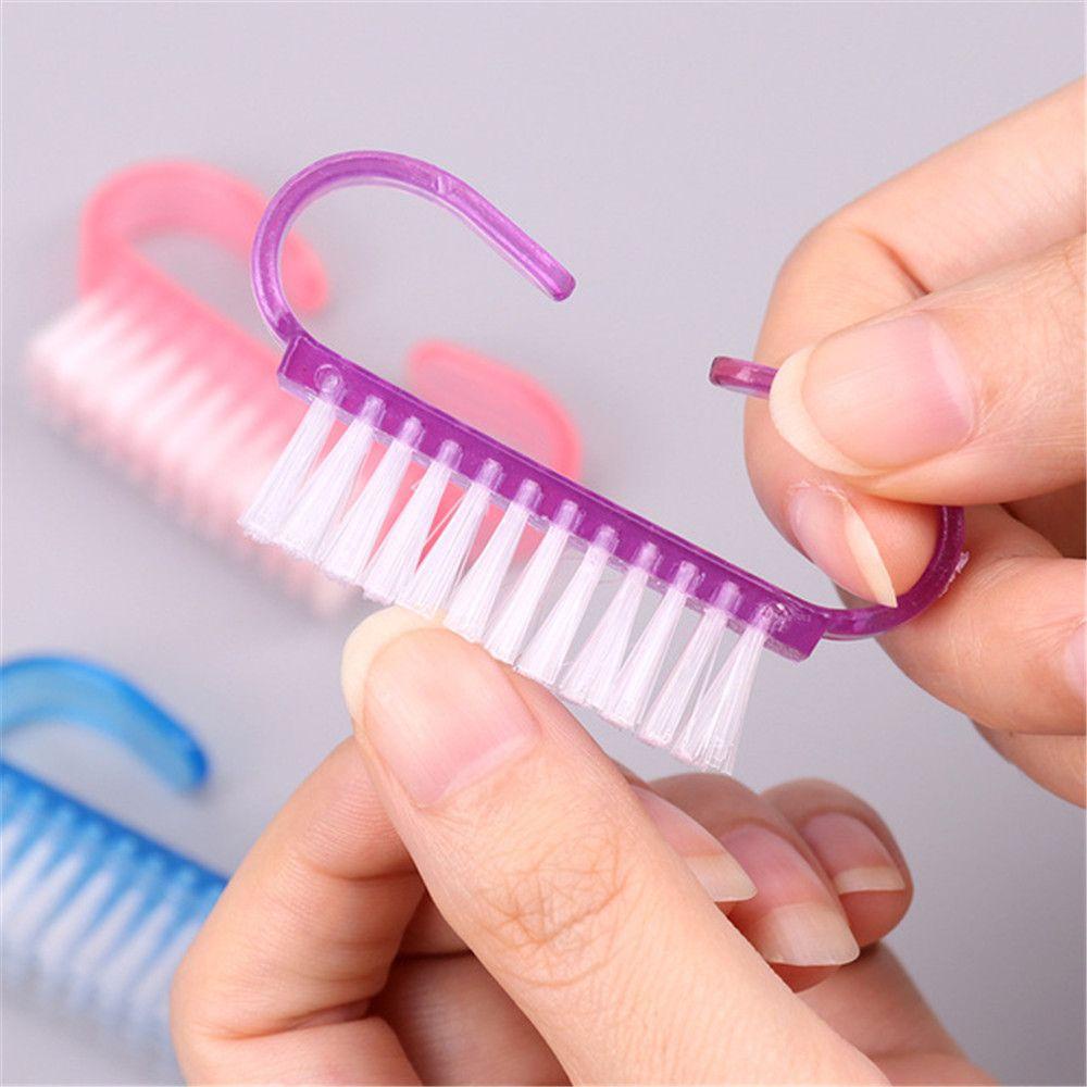 Top 3pcs Sikat Kuku Portable Pedicure Alat Gosok Kuku Plastik