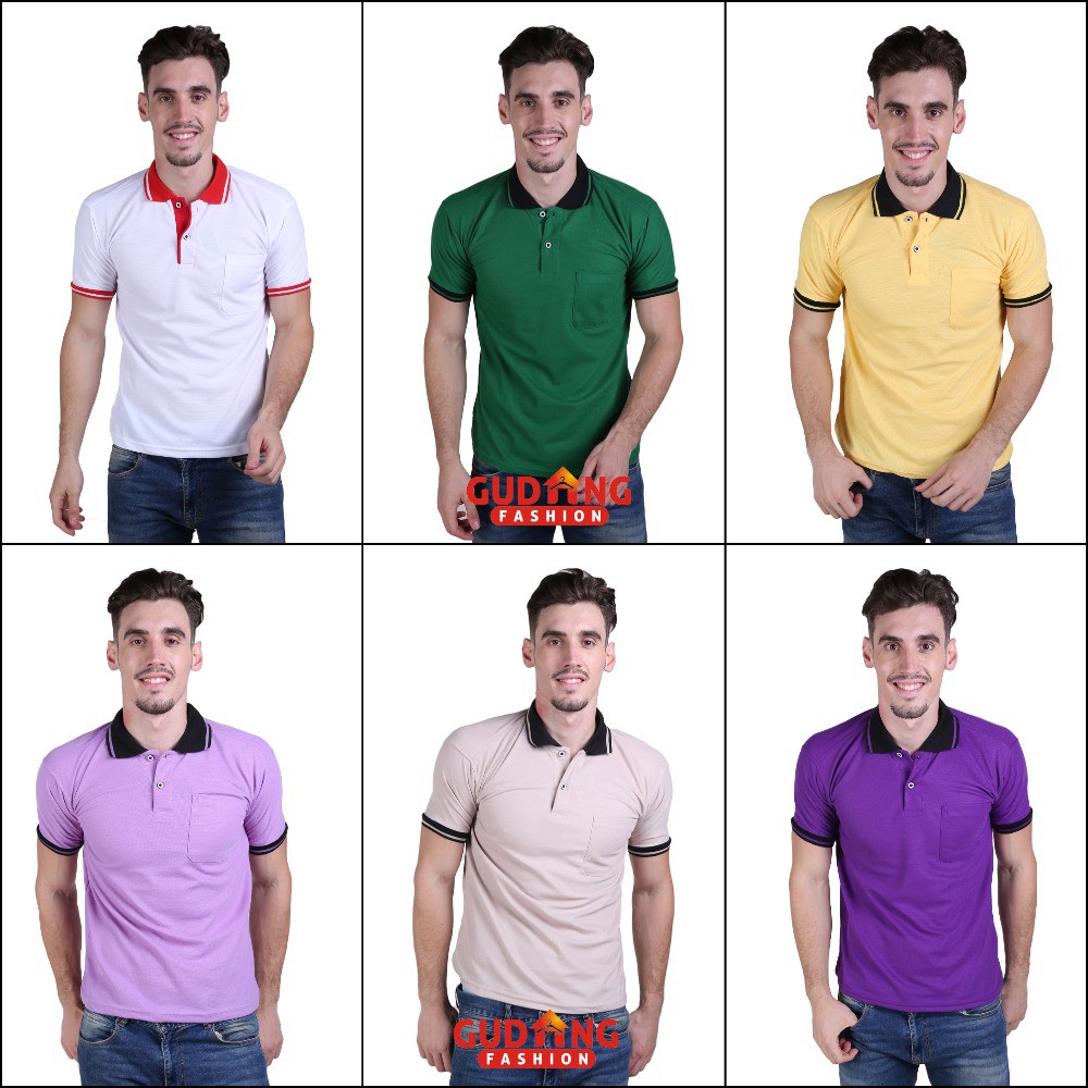 Polo Shirts Pria Lengan Pendek - Banyak Pilihan Warna PLS (COMB)