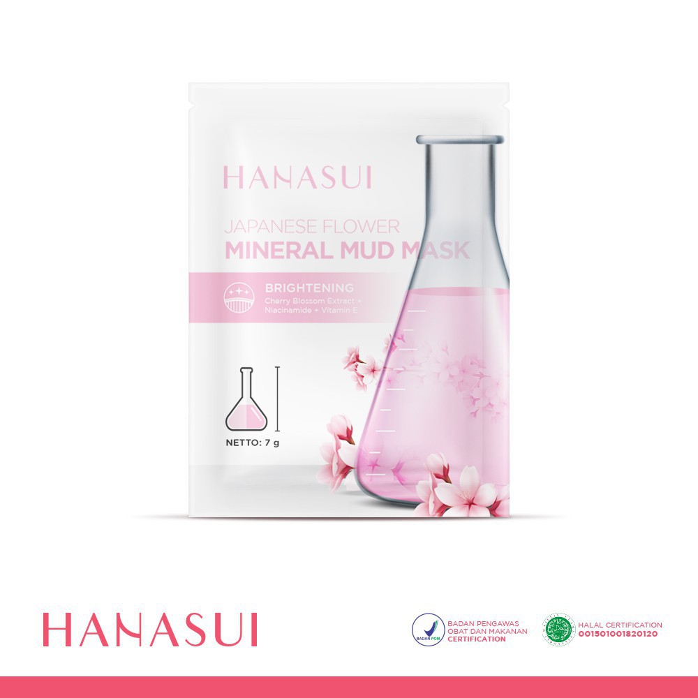 HANASUI MINERAL MUD MASK - JAPANESE FLOWER BRIGHTENING PORE PACK (✔️BPOM)