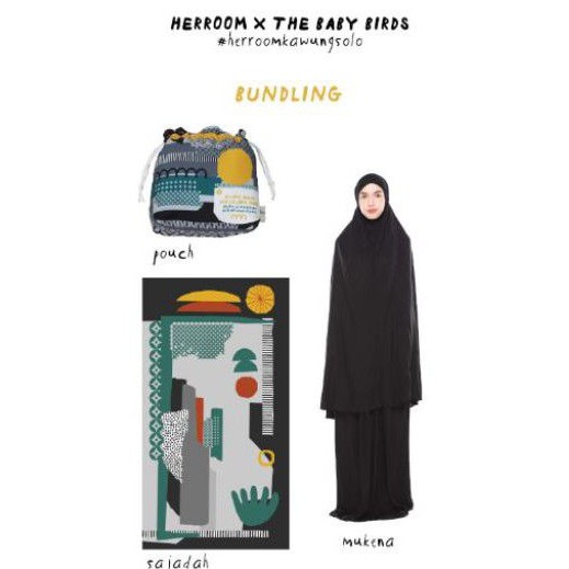 mukena by herroom seri kawung solo midi ireng