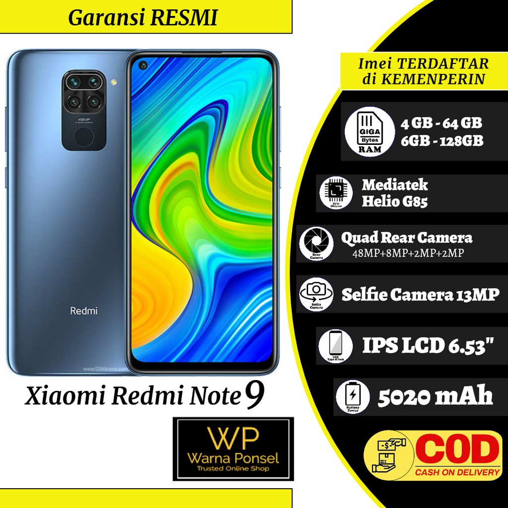 Redmi Note 9 4GB+64GB 6GB+128GB Garansi Resmi-1