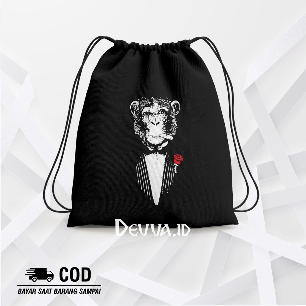 Tas Serut Monkey Tuxedo String Bag Bts Muat Banyak Barang Ukuran 36 X 31 Cm | Devva.Id