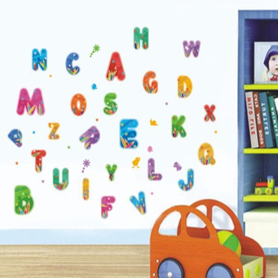 RELIZA WALL STICKER ALPHABET ANAK KIDS HURUF STUDY STIKER DINDING XY8073