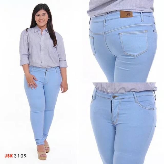 Celana Panjang Skinny Jeans Wanita Big size Jumbo Size JSK Jeans Original Denim Jeans Cewek Import