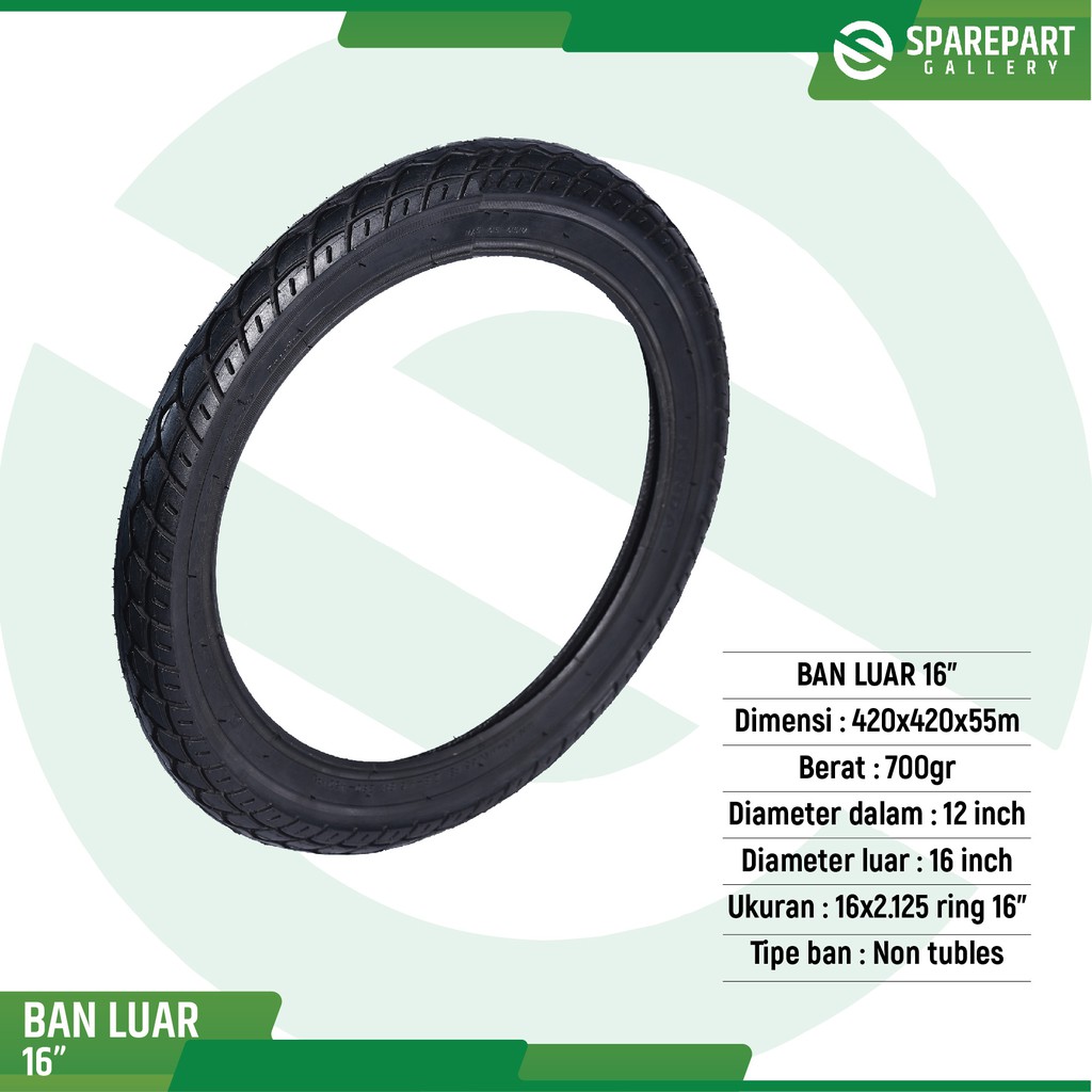 Ban luar 16 inch (16x2.125) ring16