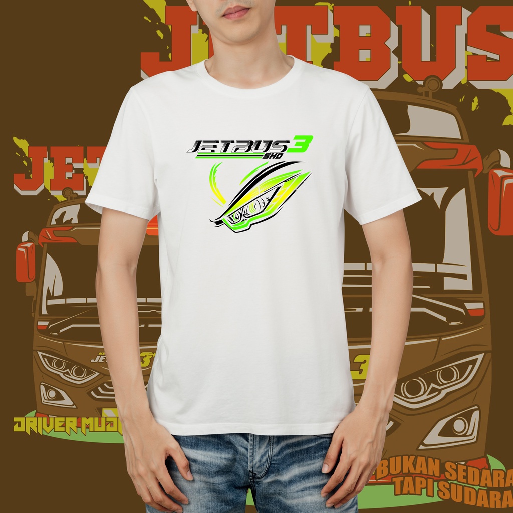 KAOS DISTRO KAOS -  JETBUS3 SHD - HITAM PUTIH NAVY Kualitas premium SR_001