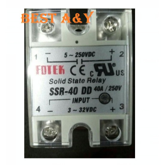 Solid State Relay 3-32 Vdc To 5-250 Vdc SSR 40 DD DC Control DC 40A