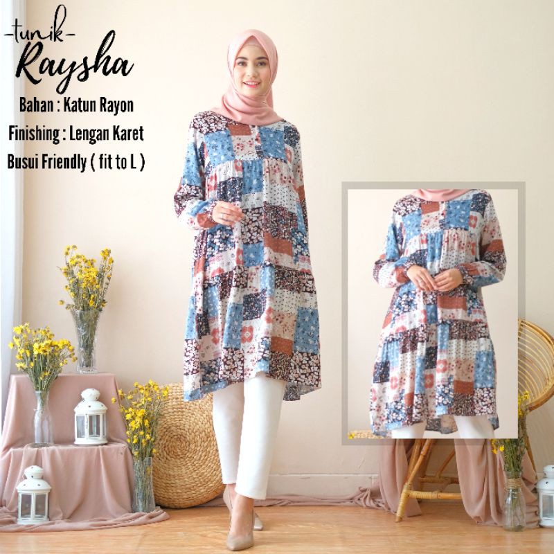 TERLARISS!!! [BISA COD] TUNIK DEWASA MOTIF/TUNIK WANITA_TUNIK RAYSHA KATUN RAYON PREMIUM_BEST SELLER