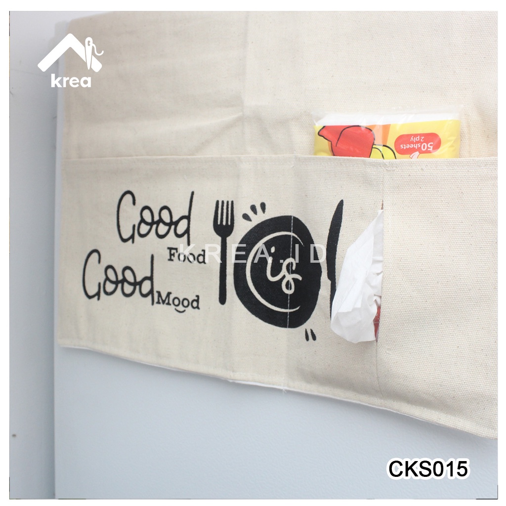 COVER KULKAS SARUNG KULKAS POLOS GOOD FOOD CKS015