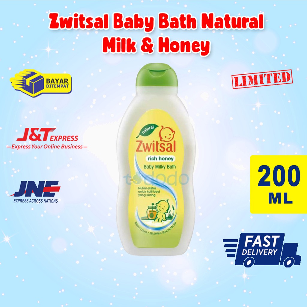 Zwitsal Baby Bath Natural Milk &amp; Honey 200ml / Sabun Bayi