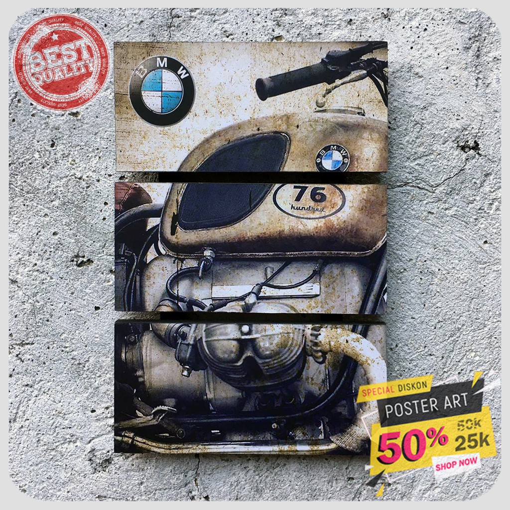 Dekorasi dinding - Pajangan dinding - Hiasan dinding - Poster Motor - Otomotif - Vintage - 091978FHZ