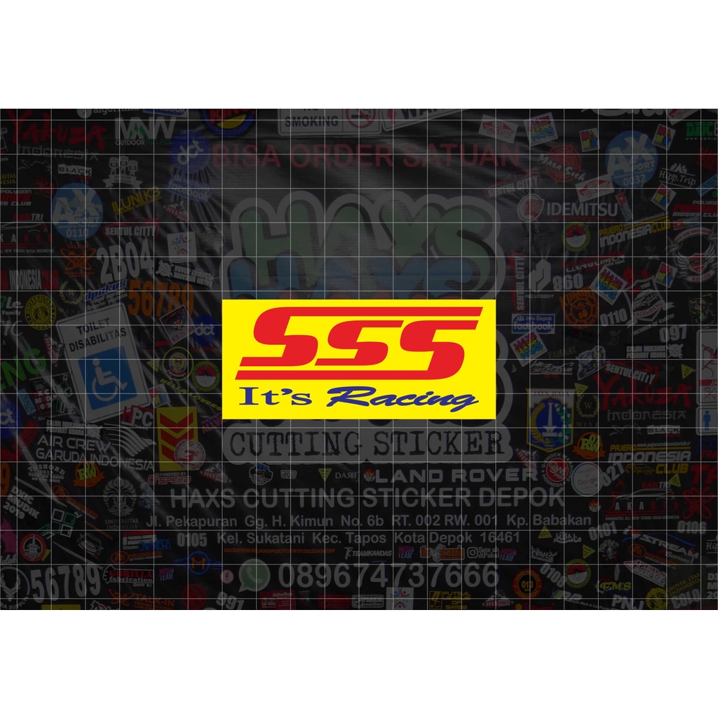 Cutting Sticker SSS Racing Ukuran 8 Cm Untuk Motor