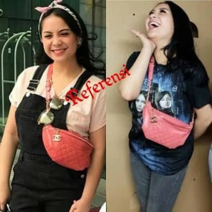 Tas pinggang chanel waist bag chanel waistbag wanita - Putih