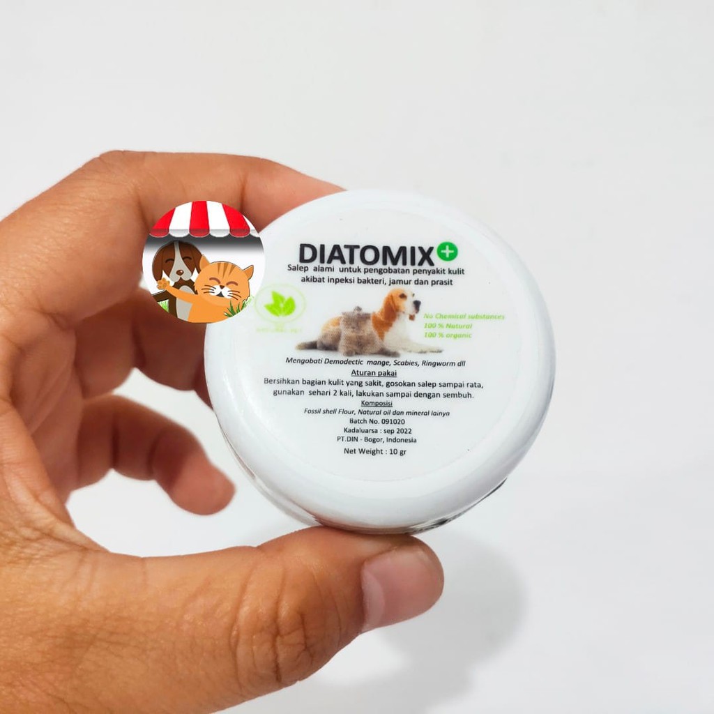 DIATOMIX SALEP OBAT JAMUR Gatal Demodex Scabies Kucing anjing 10 gr