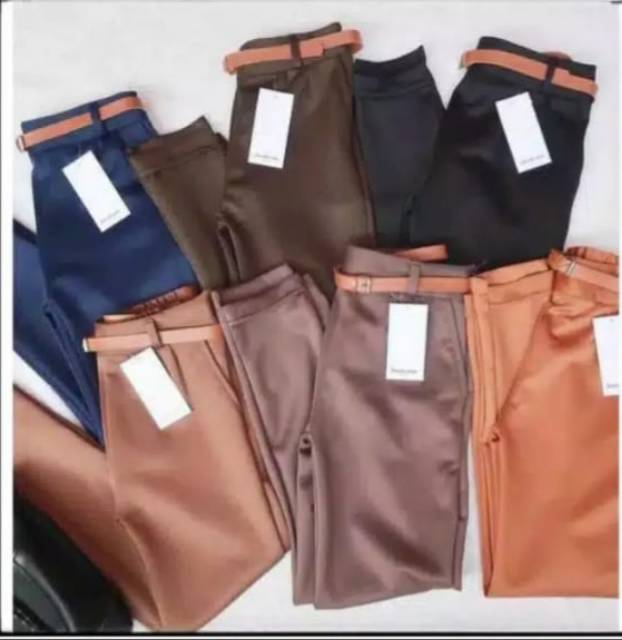 Celana Pensil Bahan Scuba + Sabuk