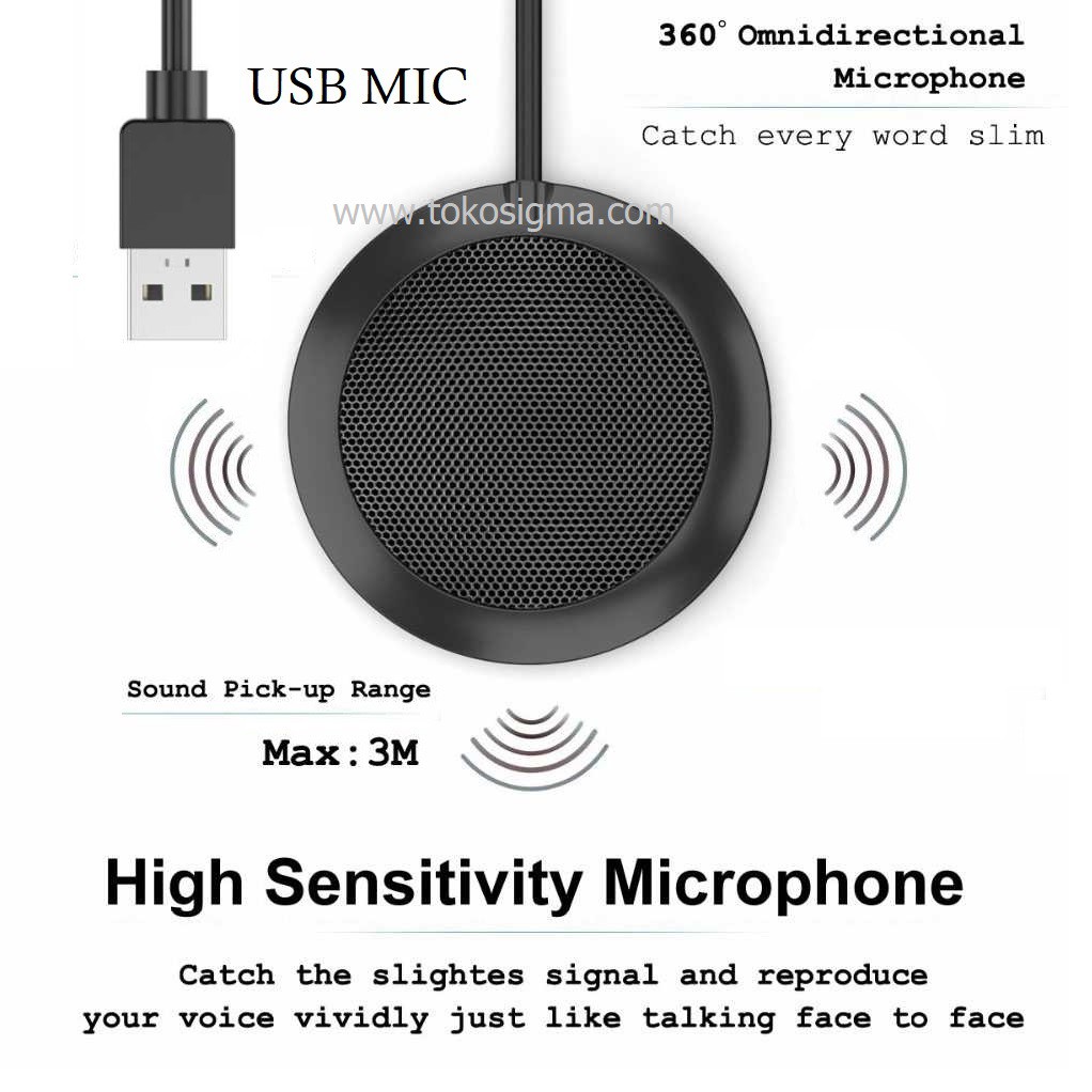 Microphone USB Talk 02 Mic 360 Omnidirectional Conference Zoom Webinar